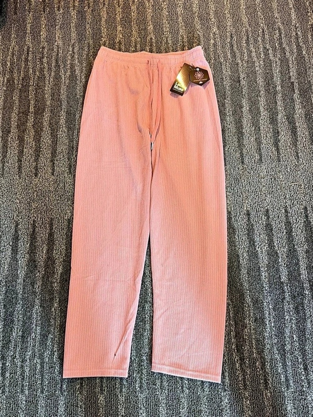 LaLa Muse Pink Ribbed Straight Leg Pants NWT